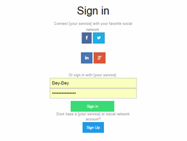 Foundation zurp login form with social buttons example