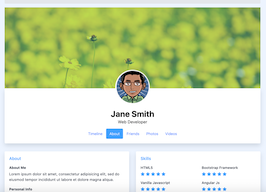 Bootstrap example and template. bs4 social about