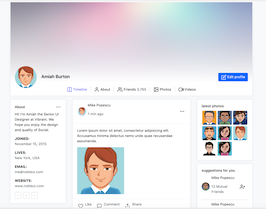 Bootstrap social network user profile example example