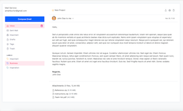 Bootstrap example and template. read email