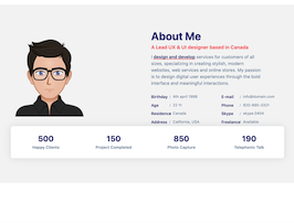 Bootstrap about me example