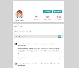 Bootstrap example and template. profile timeline