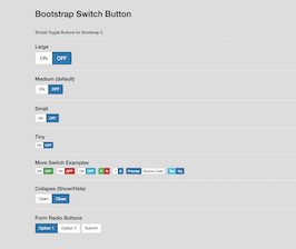 Bootstrap example and template. Bootstrap 3 Toggle Switch buttons