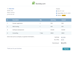 Bootstrap example and template. company invoice