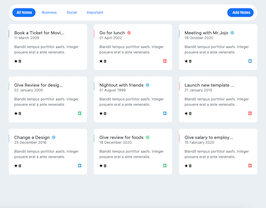 Bootstrap notes dashboard example