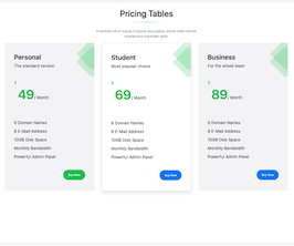 Bootstrap example and template. pricing tables