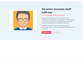 Bootstrap example and template. about me section