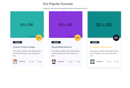 Bootstrap example and template. owl carousel courses