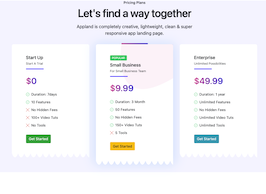 Bootstrap single price plan example