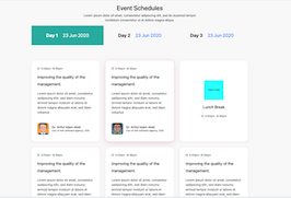 Bootstrap example and template. Event Schedules With Tabs
