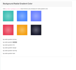 Bootstrap example and template. Background Radial Gradient Color