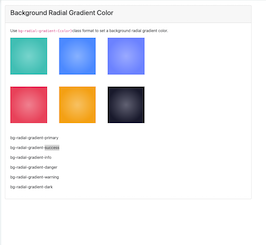 Bootstrap snippet. Background Radial Gradient Color