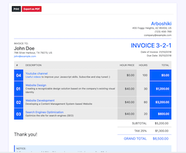 Bootstrap invoice page example