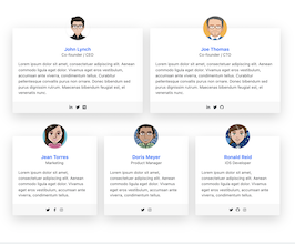 Bootstrap example and template. team members cards