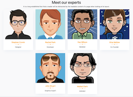 Bootstrap Meet our experts example