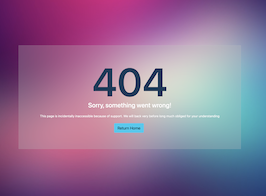 Bootstrap example and template. 404 error page with blur