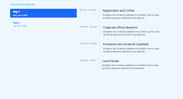 Bootstrap example and template. schedule and agenda