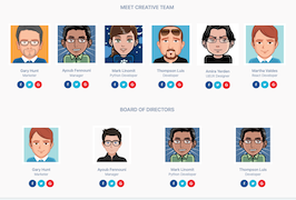 Bootstrap example and template. meet creative team with board directors