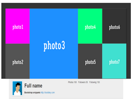 Bootstrap example and template. Instagram User Profile header