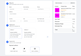 Bootstrap example and template. Ecommerce checkout with customer info and order summary