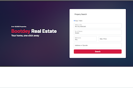 Bootstrap example and template. real estate search header