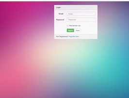 Bootstrap snippet. Login form with background image