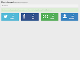 Bootstrap example and template. Simple admin dashboard home