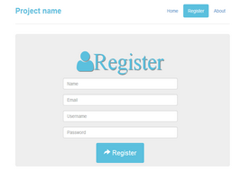 Bootstrap Form register inside narrow jumbotron example
