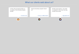 Bootstrap example and template. Clients testimonial with small photo