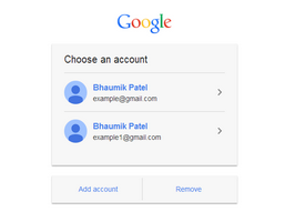Bootstrap example and template. Google choose an account style