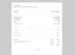 Bootstrap example and template. Invoice receipt
