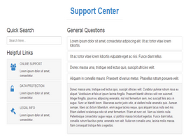 Bootstrap example and template. Support center