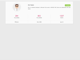 Bootstrap example and template. Profile overview