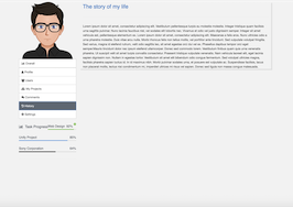 Bootstrap example and template. Profile history
