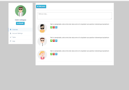 Bootstrap example and template. User wall with sidebar show hide
