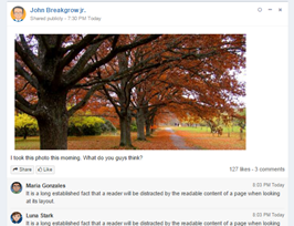 Bootstrap Social network post image example
