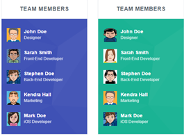 Bootstrap team members list example