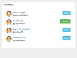 Bootstrap panel followers example