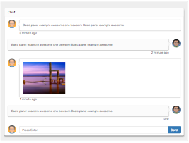 Bootstrap chat widget message with image example