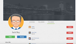 Bootstrap example and template. Profile Activities Followers Following