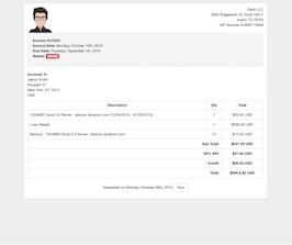 Bootstrap example and template. Receipt page