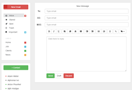 Bootstrap example and template. inbox compose message