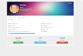 Bootstrap example and template. user profile with timeline photos and setting