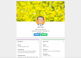 Bootstrap example and template. User profile account setting