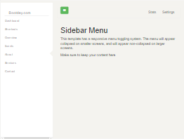 Bootstrap example and template. Sidebar left menu