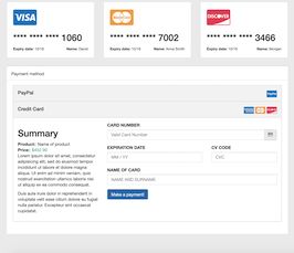 Bootstrap example and template. payment credit card form