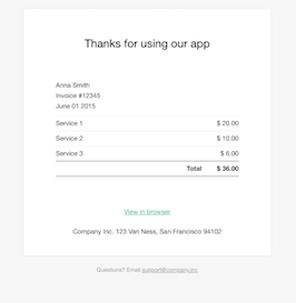 Bootstrap simple invoice receipt email template example