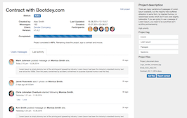 Bootstrap example and template. Project view details page