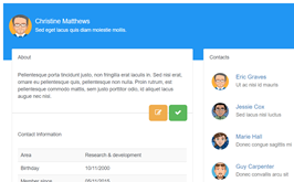 Bootstrap example and template. social network profile info