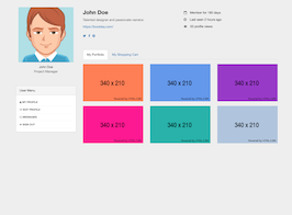 Bootstrap example and template. shopping and portfolio profile
